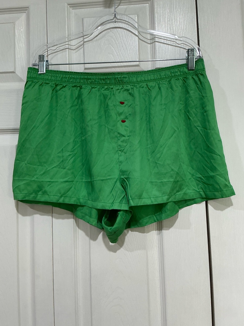 💙 NWT Victoria’s Secret PINK Silky Green Pajama Sleep Shorts - XL (01613-2)